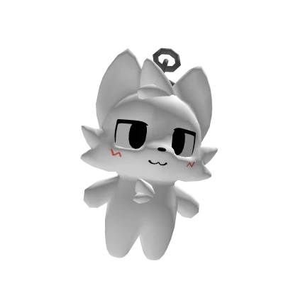 White Kemono Cat Keychain