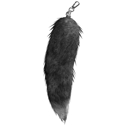 Racoon Fur Side Keychain Grey / White 