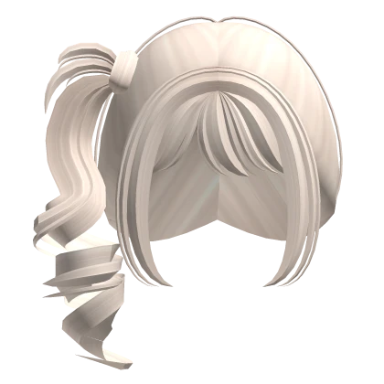 Light Blonde Cutesy Curly Doll Pigtail w/ Bangs
