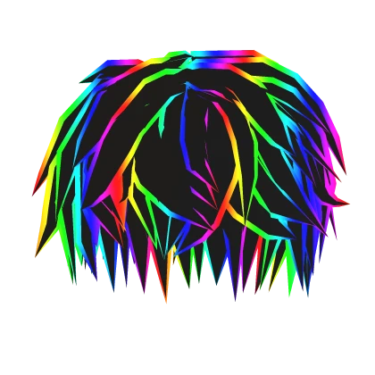 Rainbow Cartoony Fluffy Messy Boy Hair