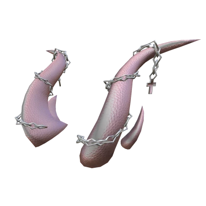 [⏳] Soft Pink Chained Crucifix Horns