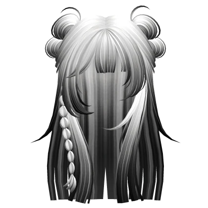 White Ombre Y2K Long Hime Hair w/ Braids & Buns