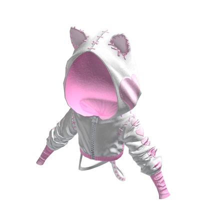 Valentine Kitty Hoodie Pink Sugar