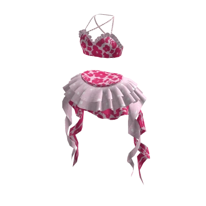 🍀Cute Flower Bikini Outfit (Deep Pink)