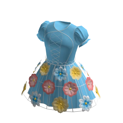 Baby blue Springtime Blossom Bunny dress