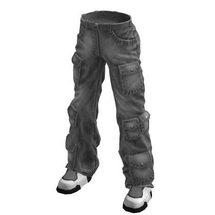 Cargo Pants Gray Urban Baggy Cargos Canvas Y2K