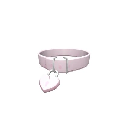 ♡ : (3.0) kawaii pink heart lock puppy collar