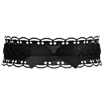 black lace choker w bow