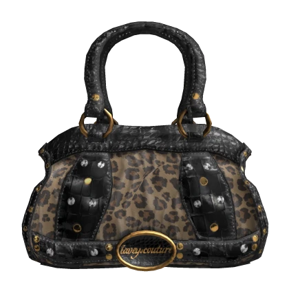 2000s Y2K Cheetah Designer Leopard Print Bag Gold