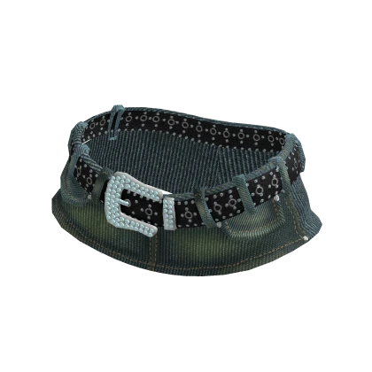 Y2K Belted Denim Micro Skirt in Dark Wash