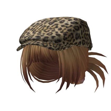 🍀Y2K Beret Spikey Bun (Leopard & Bronze)