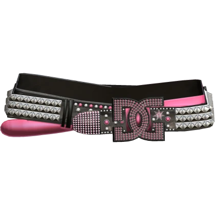 Y2K Studded Gyaru Rhinestone 2000s Belt Black Pink