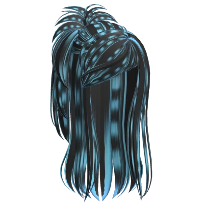 Scene Gyaru Fluffy Ponytail (Black and Blue)