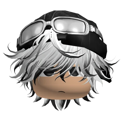 Messy Emo White&Black Hair W/ Y2k Cap & Side Glare