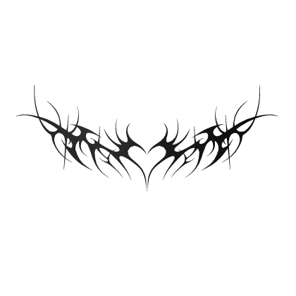 Y2K Cyber Sigil Heart Back Tattoo [Black]