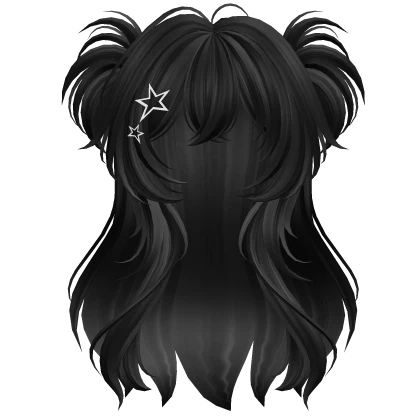 Super Fluffy Y2K Anime Pigtails (Black)