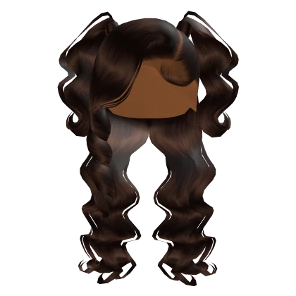 Side Part W/ Pony Curls In Brown