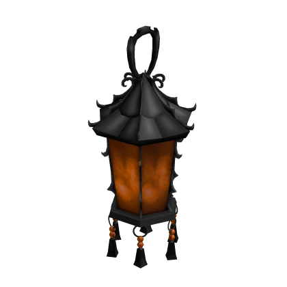 Holdable Witch's Lantern in Black/Orange