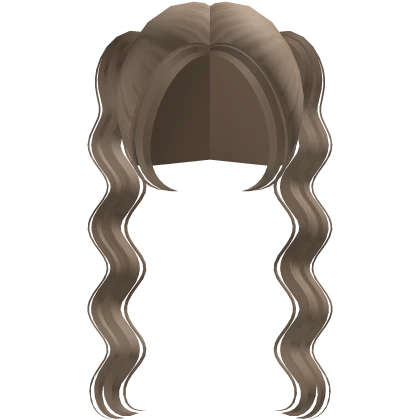 adorable long wavy front pigtails in chai