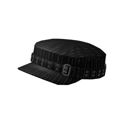 gothic striped beret cap in black