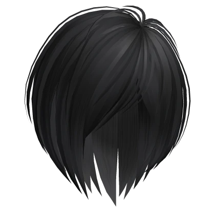Side Swept Short Hair in Black