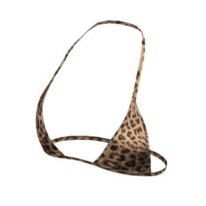 Y2K Tied String Bikini Top in Cheetah Print