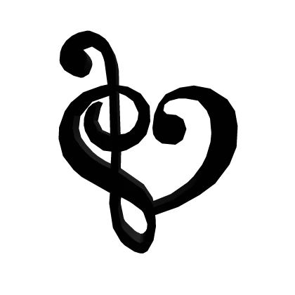 cute emo black music note hair clip