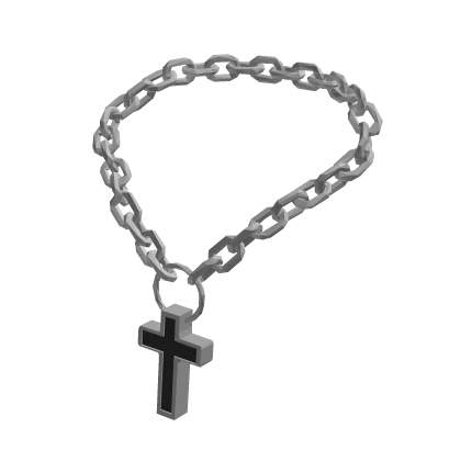 Big Black and Silver Cross Chain