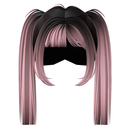 Cute Long Harajuku Jirai Pigtails (Black n Pink)