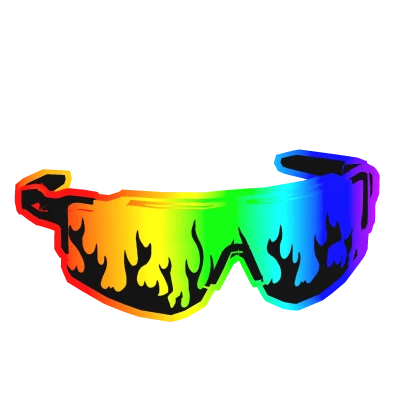 cool rainbow flaming cartoony tactical sunglasses