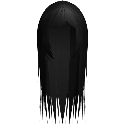 beautiful long wispy emo hair black