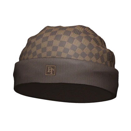 🌟 Brown DT Designer Checker Beanie