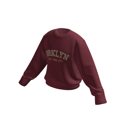 Brooklyn Print Sweater Red