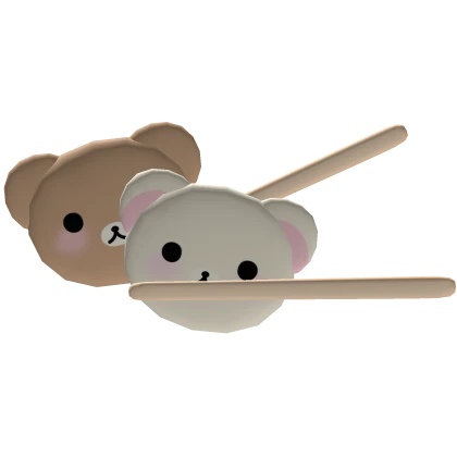 cute kuma snack with chopsticks