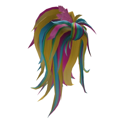 ganguro manba gyaru long styled hair w feathers