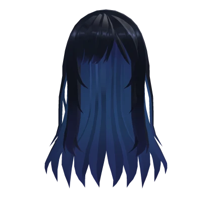 Long Dark Blue Hair