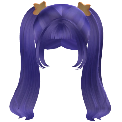 Purple Cute Star/Lunar Pigtails Hair w/Bangs