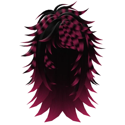 Long Scene Emo Girl Racoon Hair (Hot Pink)