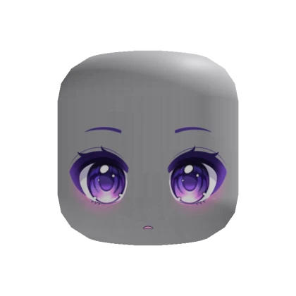 Glowing Kawaii Cute Violet Pink Anime Chibi Face