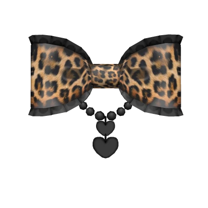 ♡ : little black leopard gyaru pearl bow