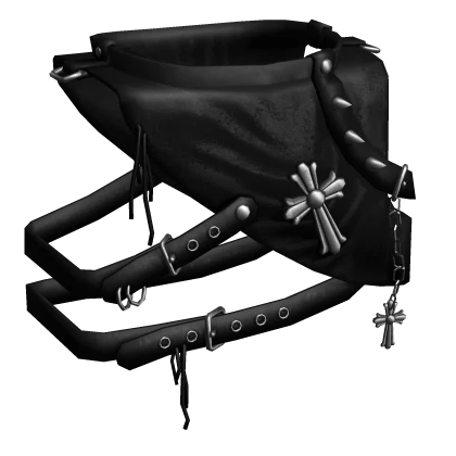 Goth Leather Chrome Harness (Silver)