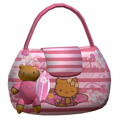 Orange Pink Gyaru Summer Kitty Bag Tropical Beach