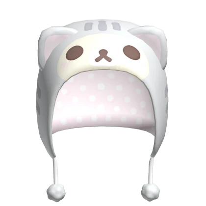 ♡ : cute gray baby kitty pom pom hat
