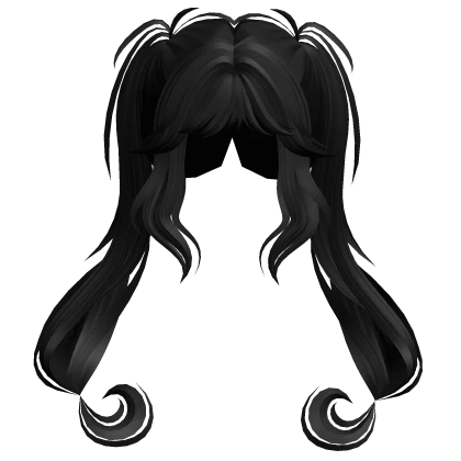 Magic Girl Fluffy Curly Pigtails Hair in Black