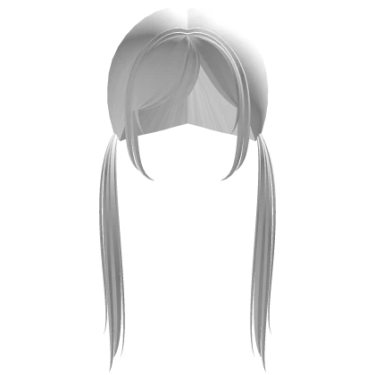 ♰ : long horror protagonist emo pigtails - white
