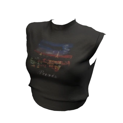 Y2K Paris Folded Tank Top