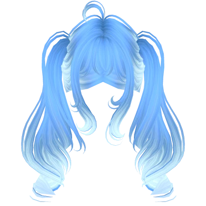 Aqua Glowy Anime Miku High Twirly Pigtails