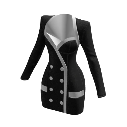 Office Chic Doll Mini Blazer Dress (Black)