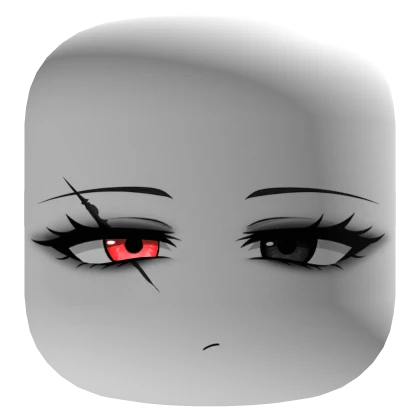 Face with a Black and Glowing Red Eye and a Scar