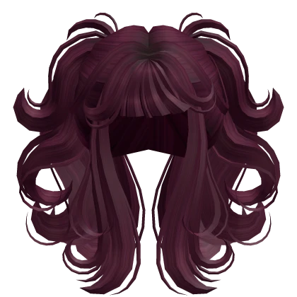 Celestial Flowy Swirly Pigtails in Cherry Red
